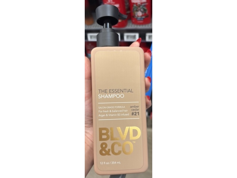 BLVD & CO The Essential Shampoo, Amber Cedar, Argan & Vitamin B3, 12 fl oz/354 mL