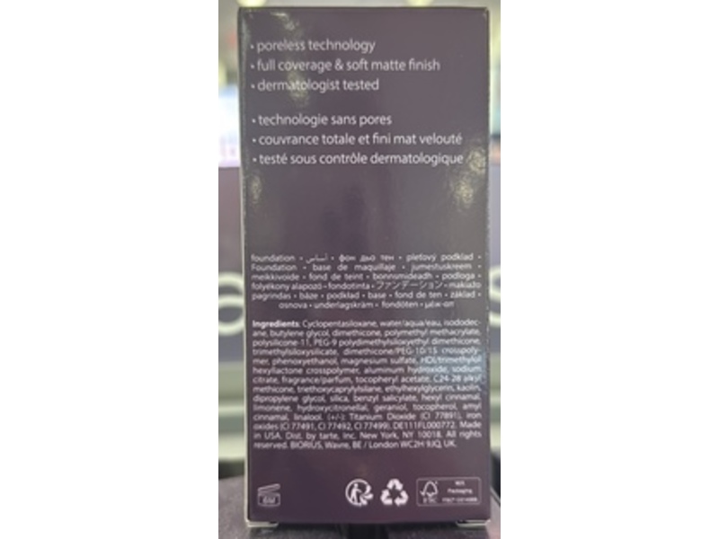 Tarte 16h Full Coverage Foundation, 32S Medium Sand, 1.7 fl oz/50 mL