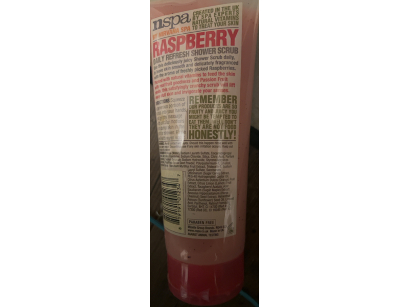 nspa Daily Refresh Shower Scrub, Fresh Sweet Raspberry, 7.6 fl oz/225 mL