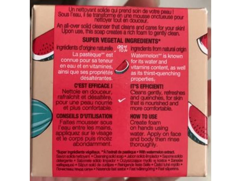 Sephora All-Over Solid Cleanser, Watermelon, 2.64 oz/75 g