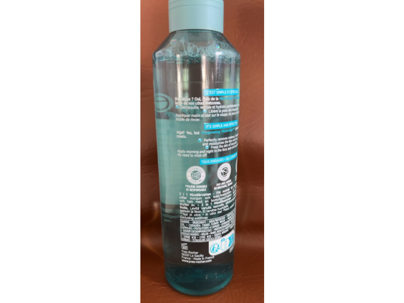 Yves Rocher Pure Algue The 2 In 1 Makeup Removing Micellar Water, 6.7 fl oz/200 mL