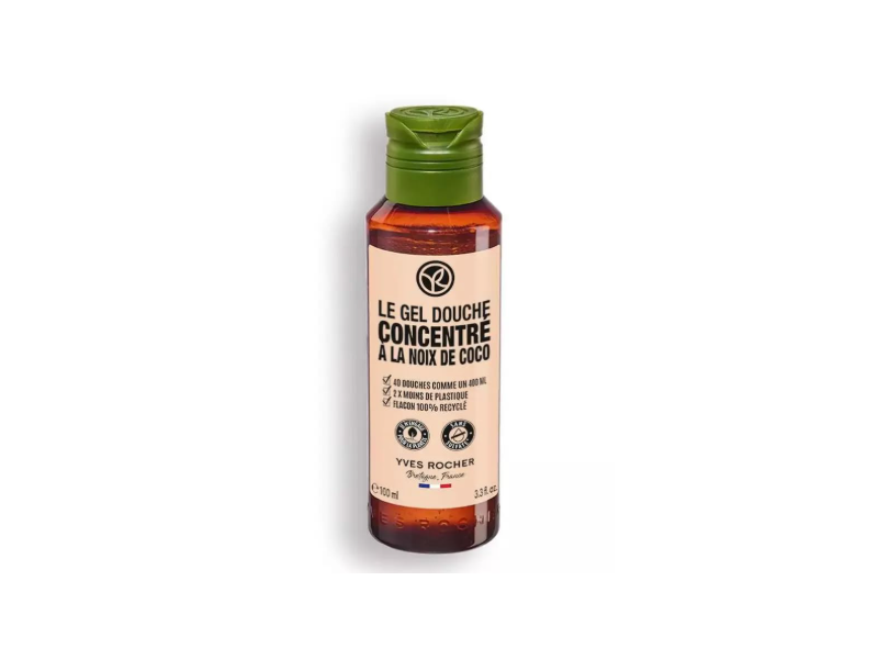 Yves Rocher Shower Gel, Concentrated Coconut, 3.38 fl oz/100 mL