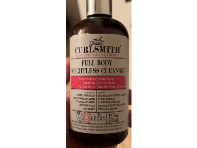 Curlsmith Full Body Weightless Extra Volume Shampoo Cleanser, 12 fl oz/355 mL