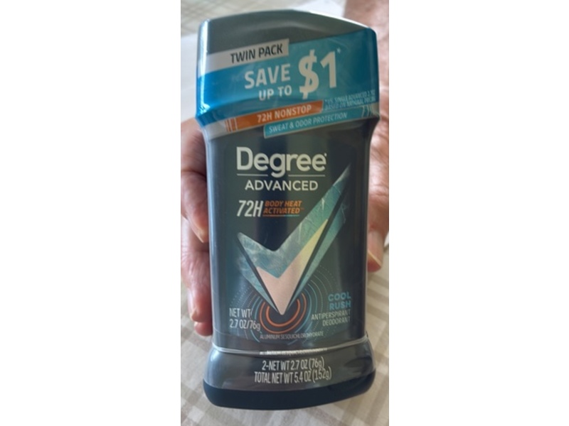 Degree Advanced Antiperspirant Deodorant, Cool Rush, 2.7 oz/76 g, 12 Count