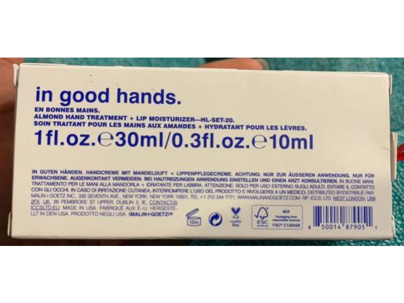 Malin + Goetz Hand Treatment & Lip Moisturizer, Almond, 1 fl oz/30 mL