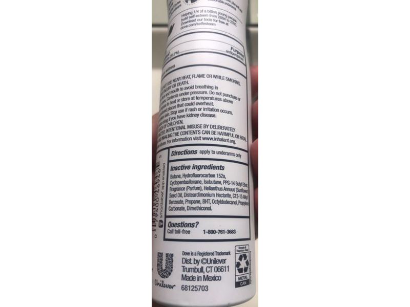 Dove Advanced Care Dry Spray Deodorant, Clear Minerals, 3.8 oz/107 g