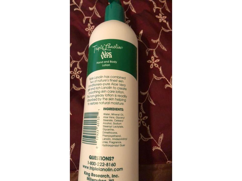 Triple Lanolin Aloe Vera Hand and Body Lotion, 16 fl oz Ingredients and  Reviews