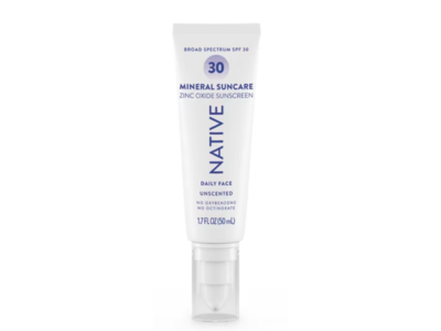 Native Mineral Facial Sunscreen, SPF 30, Unscented, 1.7 floz/50 ml