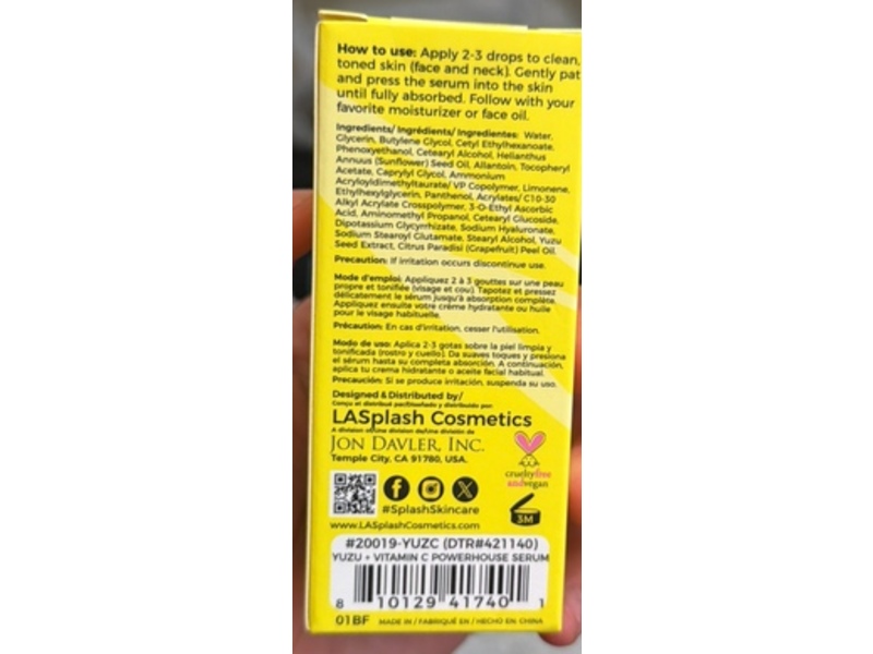 La Splash Yuzu & Vitamin C Powerhouse Serum, 1 fl oz/30 mL