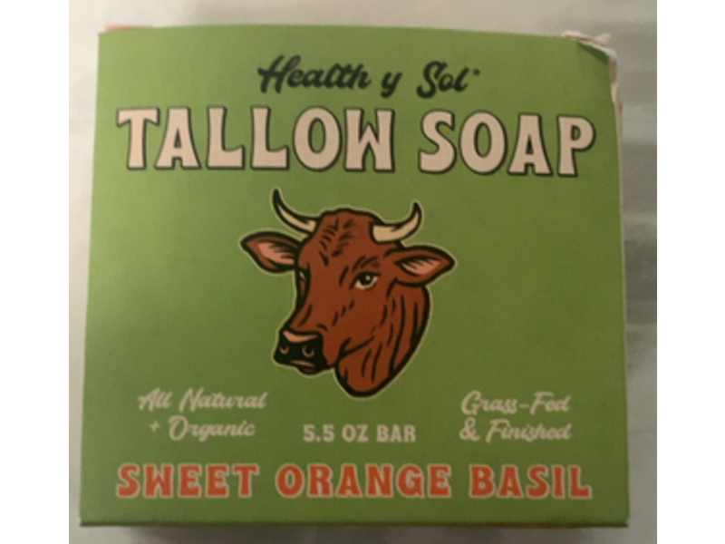 Health y Sol Tallow Soap, Sweet Orange Basil, 5.5 oz