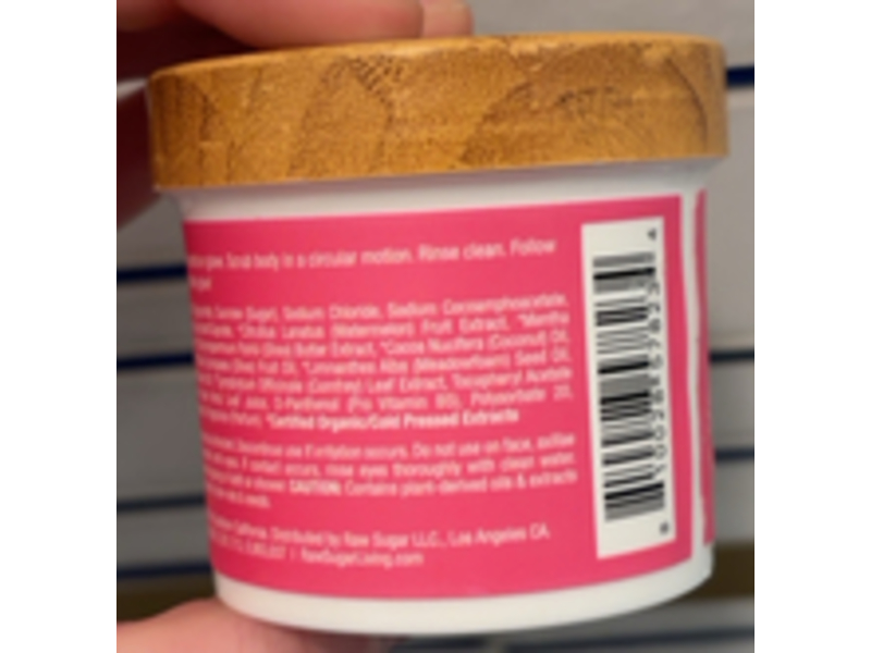 Rawsugar Sugar Scrub Moisturizer, Watermelon + Fresh Mint, 3 oz/85 g