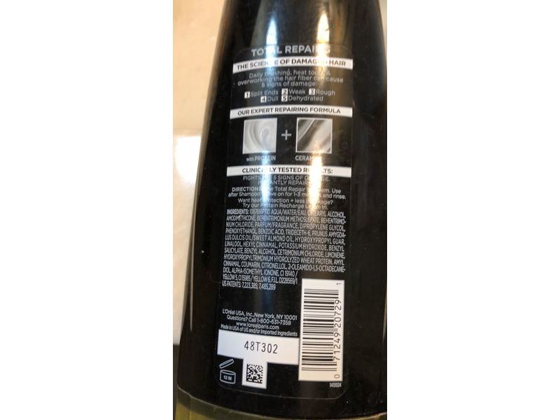 L'Oreal Paris Elvive Total Repair 5 Repairing Conditioner, Protein + Ceramide, Damaged Hair, 12.6 fl oz/375 mL