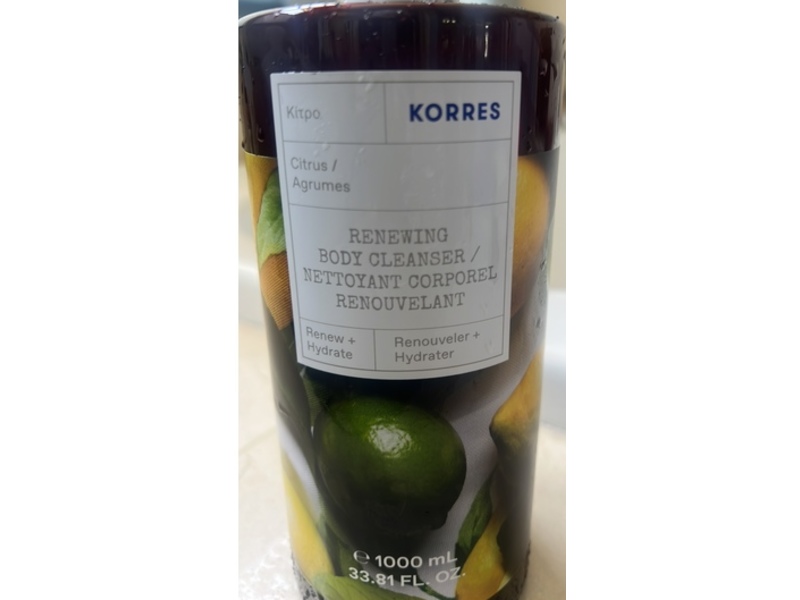 Korres Renewing Body Cleanser, Citrus, 33.81 fl oz/1000 mL