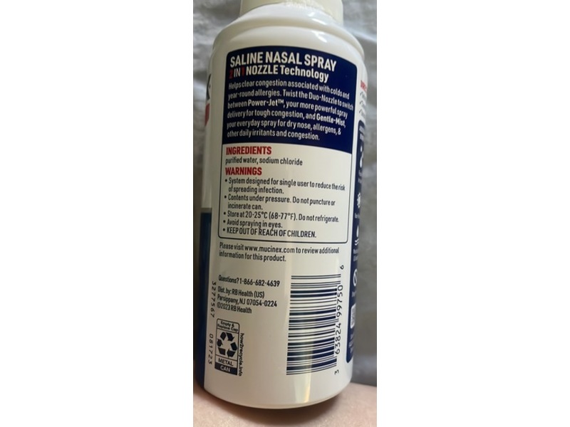 Mucinex Sinus Saline Nasal Spray, 4.5 oz/127 g