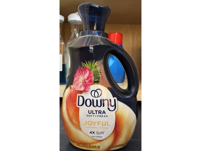 Downy Ultra Soft + Fresh Fabric Softener, Joyful Island Hibiscus & Mango, 64 fl oz/1.92 L, 96 Loads