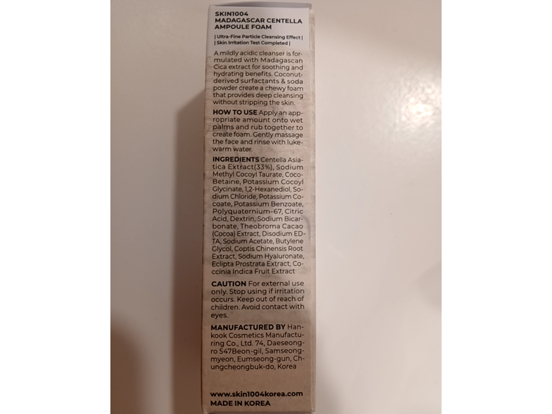 Skin1004 Ampoule Foam, Madagascar Centella, 4.22 fl.oz/125 mL
