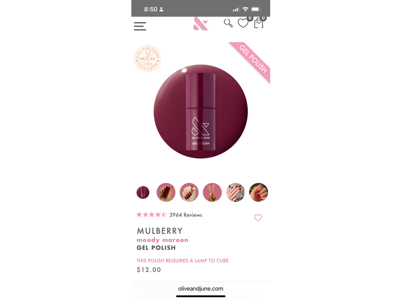 Olive & June Gel Nail Polish, Mulberry,