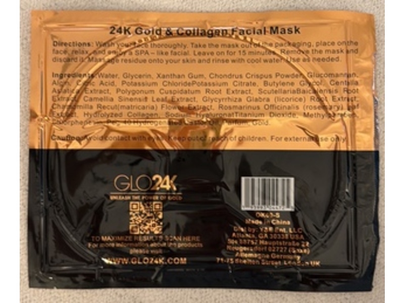 Glo24k Facial Mask, Gold & Collagen, 2.1 fl oz/60 g