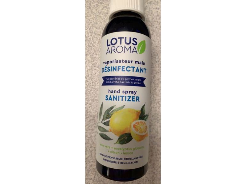 Lotus Aroma Hand Sanitizer Spray, 4 fl oz/120 mL