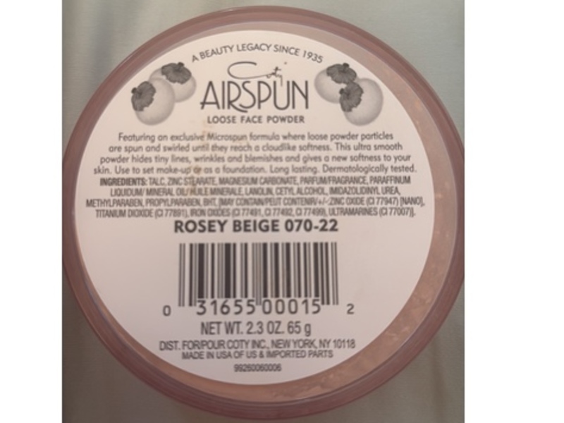 Coty Airspun Loose Face Powder, Rosy Beige, 2.3 oz/65 g