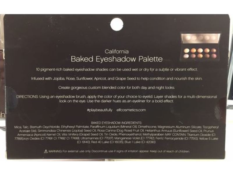 e.l.f. Baked Eyeshadow Palette, California, 0.28 oz/8 g