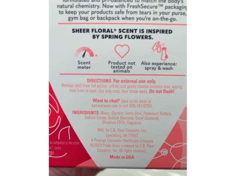 Summer's Eve Sheer Floral Daily Refreshing Cloths, 12 Count