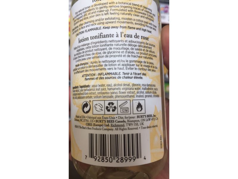 Burt's Bees Rosewater Toner, 8 fl oz (236 mL)