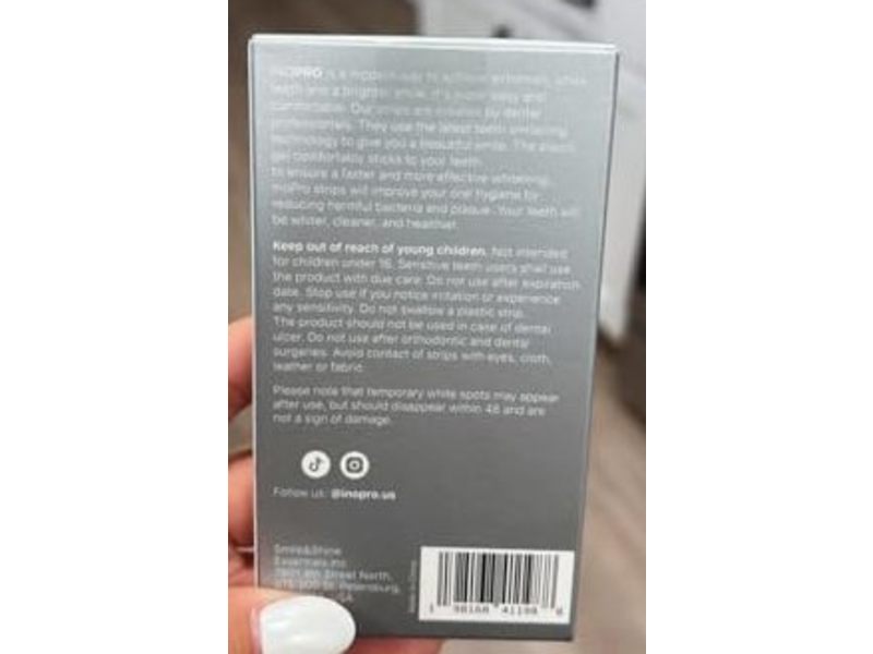 InoPro Advanced Teeth Whitening Strips Kit, Peroxide Free, 28 Count