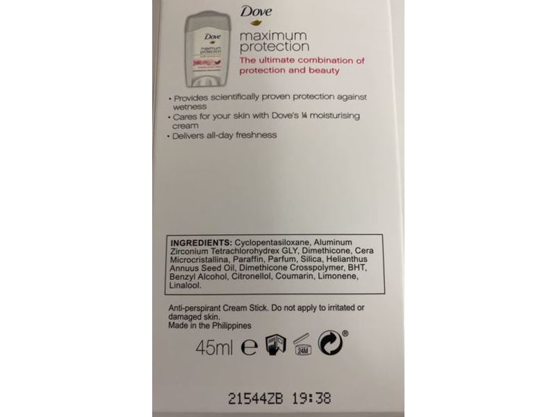 Dove Maximum Protection Anti Perspirant Deodorant, Pomegranate & Lemon Verbena, 45 mL, Pack Of 6