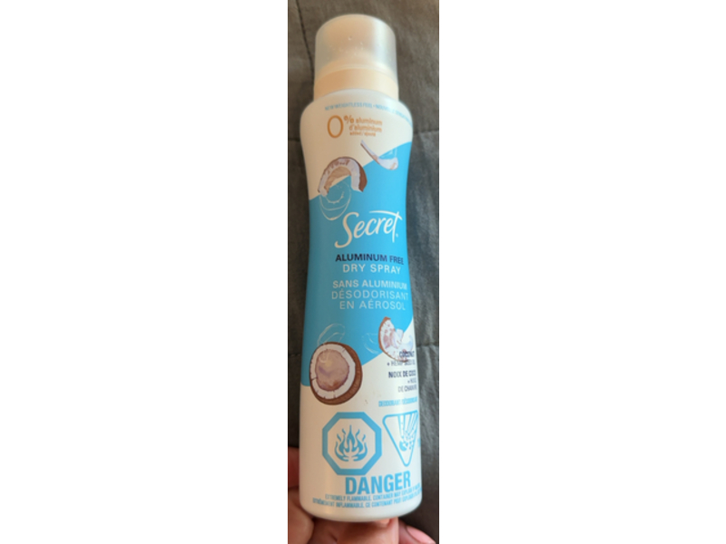 Secret Dry spray, Coconut + Hemp Seed Oil, 116 g