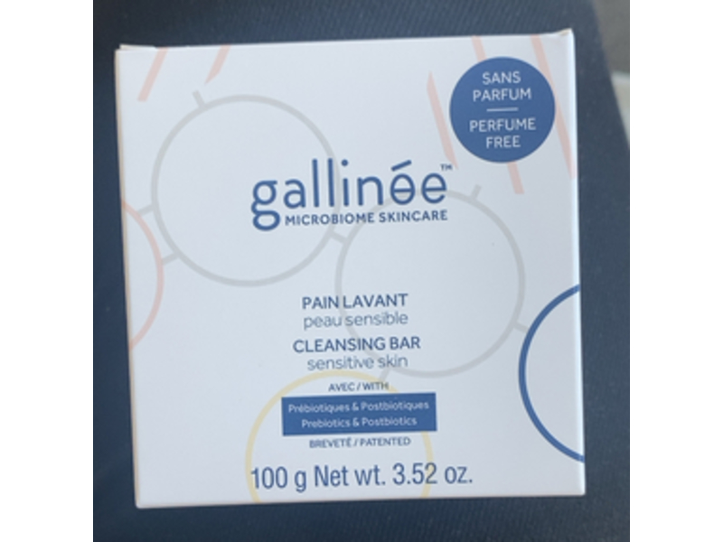 Gallinee Microbiome Skincare Cleansing Bar, 3.52 oz/100 g