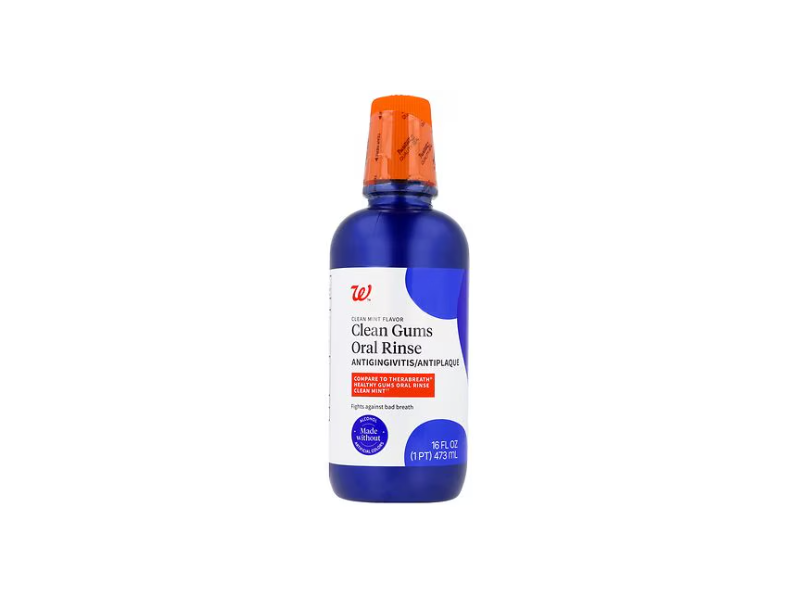 Walgreens Clean Gums Oral Rinse, Clean Mint, 16 fl oz/473 mL