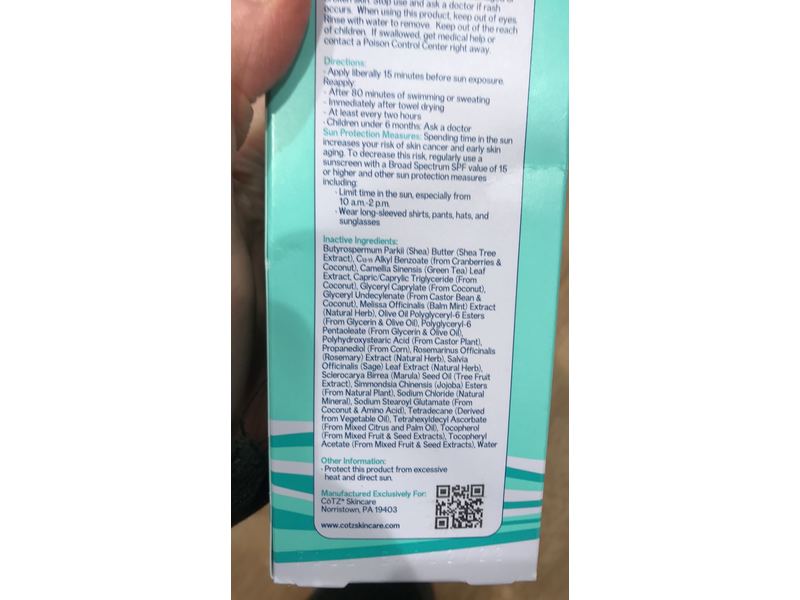 CoTZ Sport Non-Tinted Mineral Sunscreen, SPF45, 4 oz/113 g