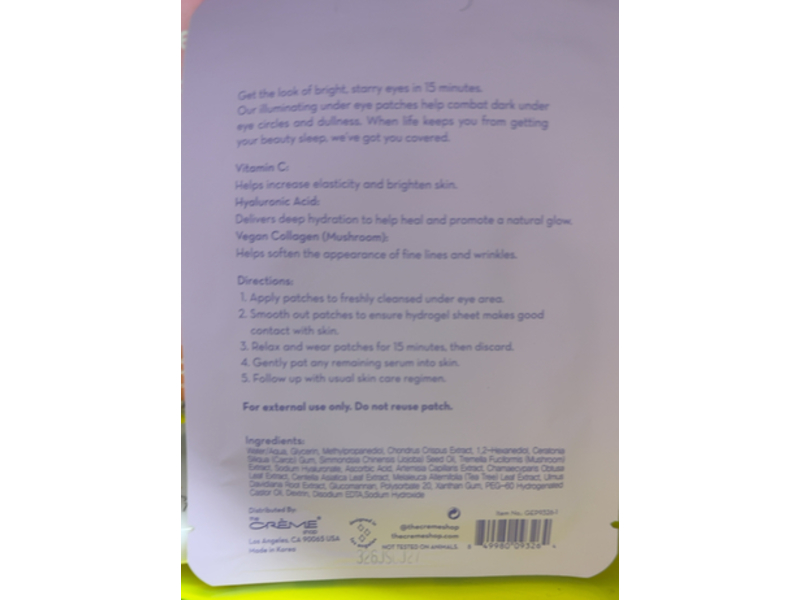 The Crème Shop How Do Eye Look? Under Eye Patches, 0.14 oz/4 mL