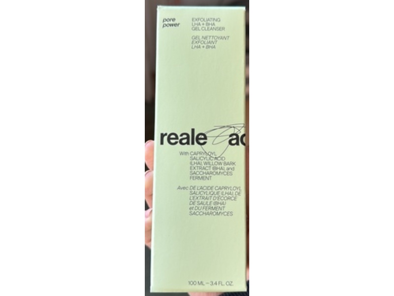 Reale Actives Pore Power Exfoliating LHA + BHA Gel Cleanser, 3.4 fl oz/100 mL