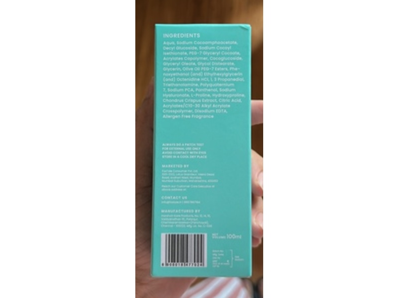 Foxtale The Daily Duet Hydrating Cleanser, Hyaluronate + Red Algae Extract, 100 mL