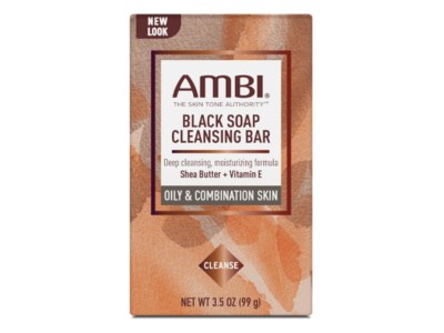 Ambi Black Soap Cleansing Bar, Shea Butter+ Vitamin E, 3.5 fl oz/99 g