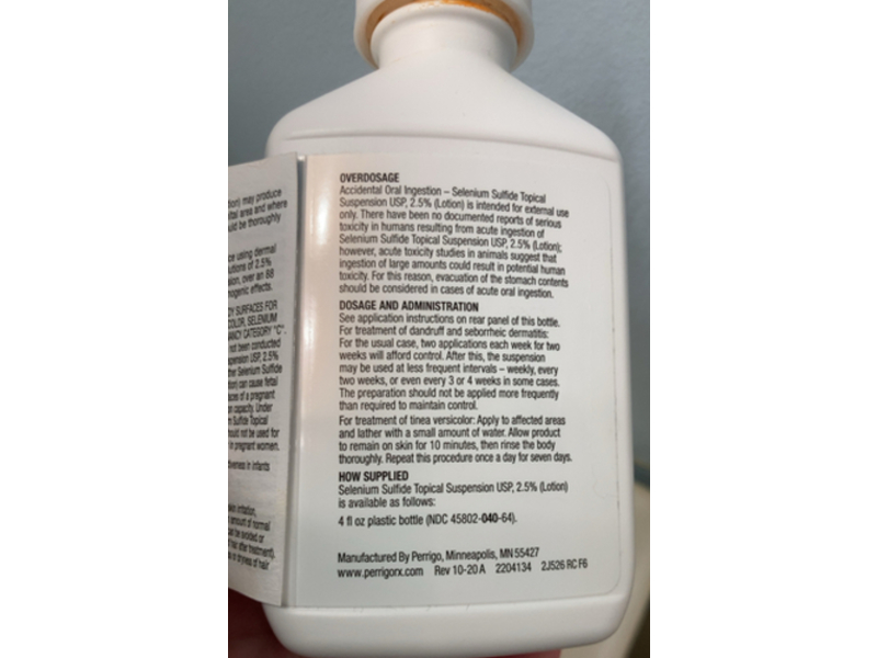 Selenium Sulfide Topical Suspension (Lotion), 2.5%, 4 fl oz, Padagis