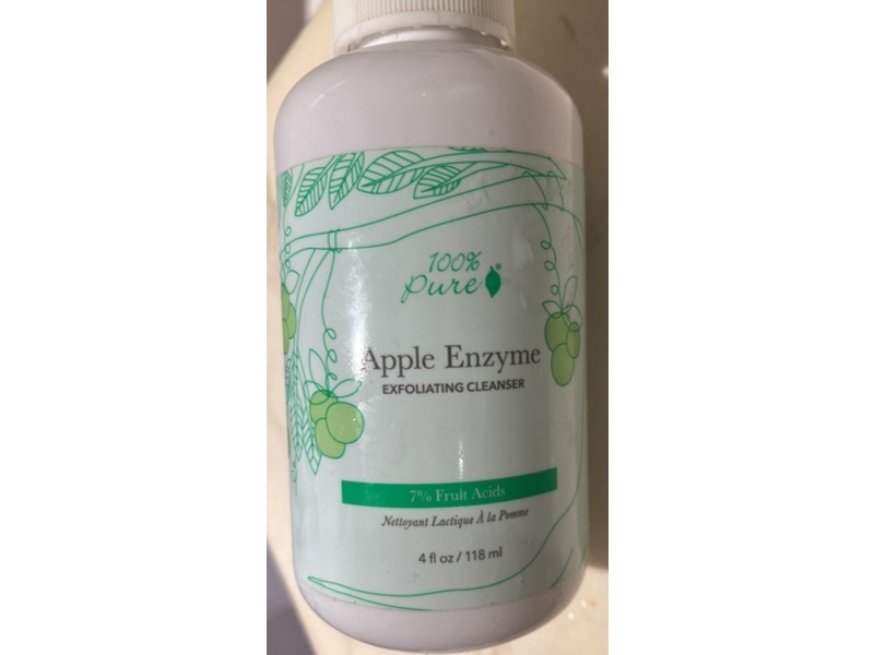 100% Pure Apple Enzyme Exfoliating Cleanser, 7% Fruit Acids, 4 fl oz/118 mL