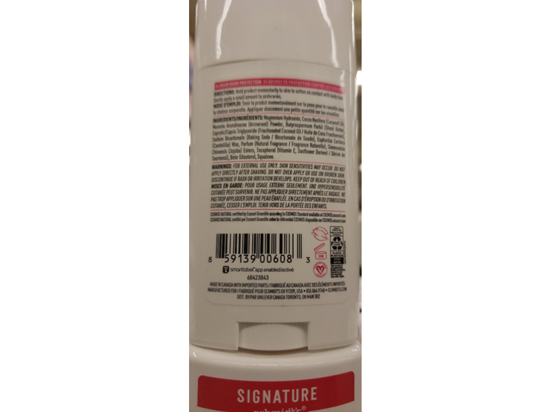 Schmidt's Signature Natural Deodrant, Rose & Vanilla, 2.65 oz/75g