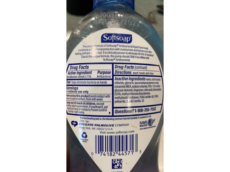 Softsoap Antibacterial Moisturizing Hand Soap, Crisp Clean, 11.25 fl oz/332 mL, Pack Of 3