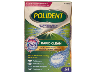 Polident Rapid Clean Dental Cleanser Tablets, 102 Count
