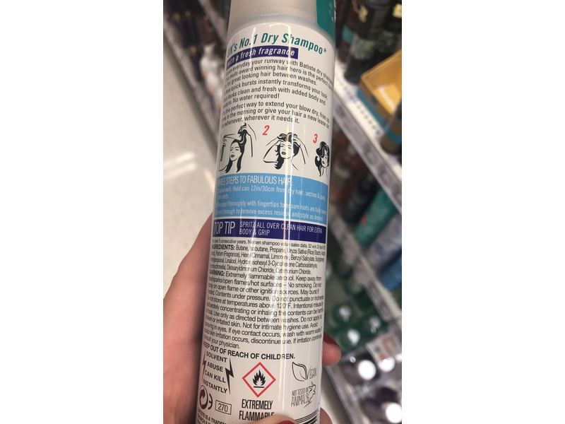 Batiste Dry Shampoo, Light & Breezy Fresh, 6.73 fl oz/200 mL