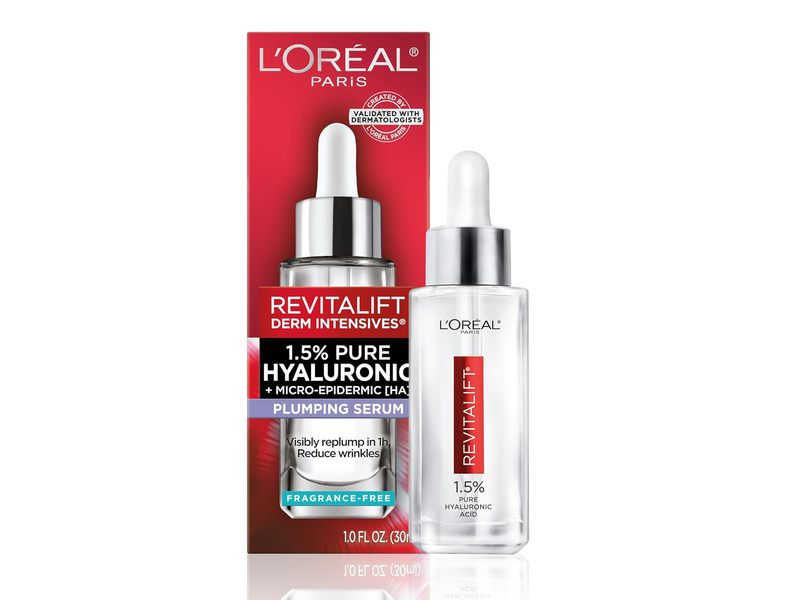 L'Oreal Paris Revitalift Derm Intensives Plumping Serum, Hyaluronic Acid, 1.0 fl oz/30 mL