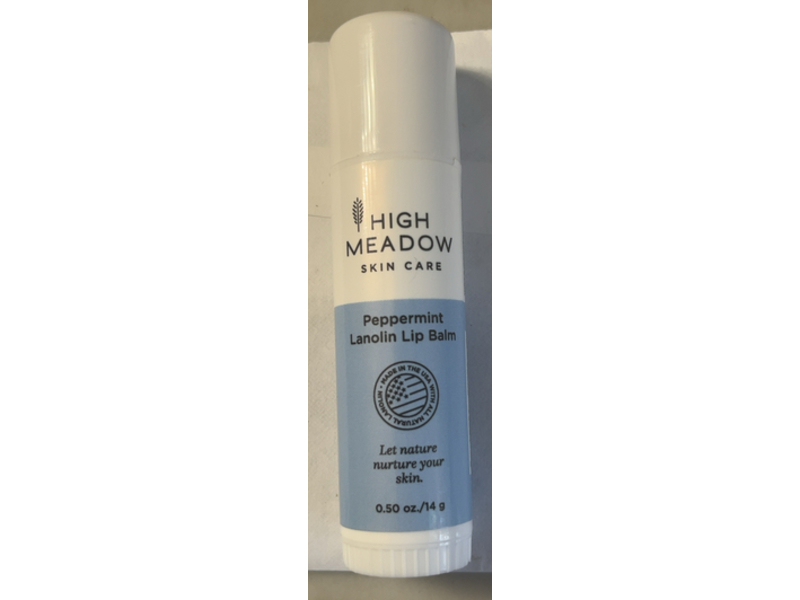 High Meadow Lip Balm, Peppermint Lanolin, 0.50 oz/14 g