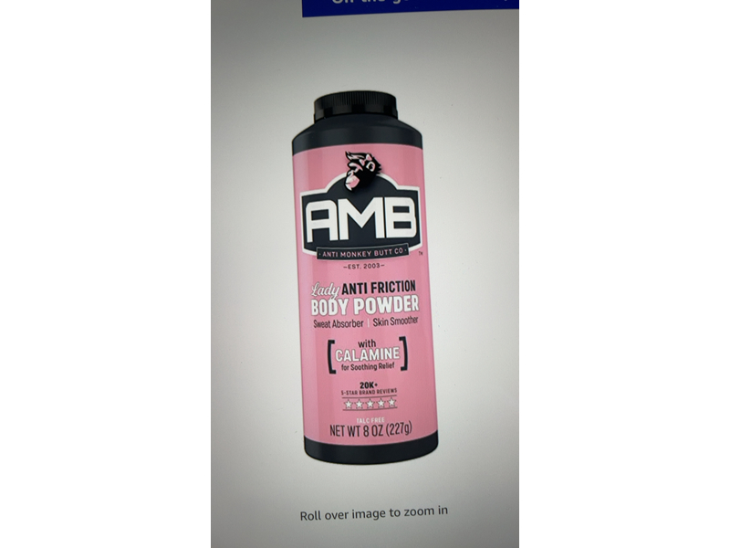 Anti Monkey Butt Lady's Body Powder, Calamine, 8 oz/227 g
