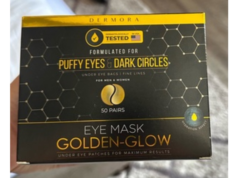 Dermora Golden-Glow Puffy Eyes & Dark Circles Eye Mask, 50 Pairs