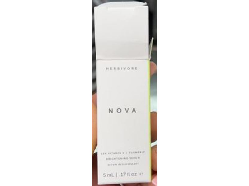 Herbivore Nova Brightening Serum, 15% Vitamin C + Turmeric, 0.17 fl oz/5 mL