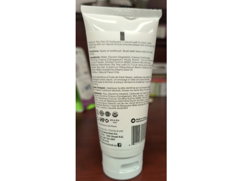 Newco Natural Toothpaste, Spearmint, 118 mL