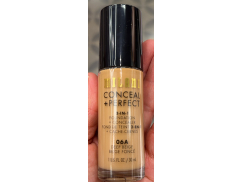 Milani Conceal + Perfect 2-In-1 Foundation + Concealer, 06A Deep Beige, 1 fl oz/30 mL
